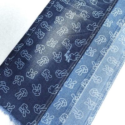 Beli Finger Design Printed Fabric Jacquard Non Elastic Denim 9.6oz 170-180CM BIRU GERAM online manufacture
