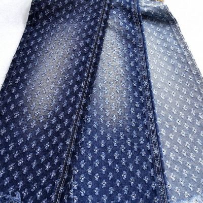 Beli Bunga Desain Crochet Jacquard Denim Kain TWILL gaya Non elastis Denim 11.3oz untuk pakaian wanita atau celana jeans online manufacture