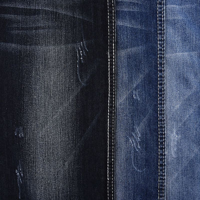 Beli Kain Denim Biru Tua Spandex Stretch 9.3 Oz JX767-3 Dengan Penyusutan Lebar 10-11% Dan Hitungan Benang 8 7.5SB*10/40D 75D online manufacture