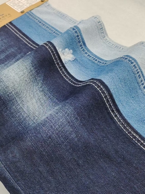 Beli 85% Katun 15% Polyester Non-Stretch Denim Kain 8.3oz Dark Indigo JSD3104-1 online manufacture