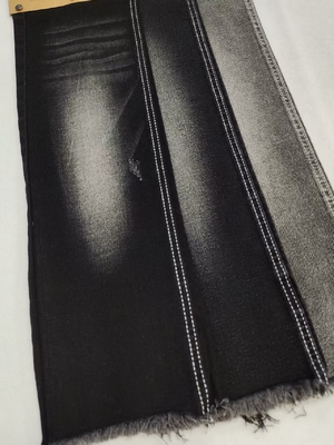 Beli 9.5oz High Stretch Hitam / Hitam Kain Denim Dengan 10 * 16/40 + 16/70 Konstruksi Untuk Jeans online manufacture
