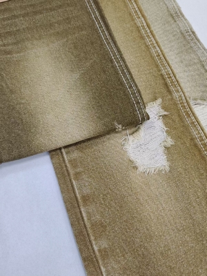 Beli Kain Denim Gaya Kepar Warna Hijau Muda Berat 14oz Konstruksi 7*6 Tenun Untuk Jeans Musim Dingin online manufacture
