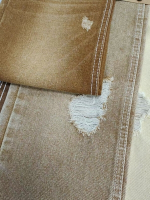 Beli Kain Denim Gaya Twill Warna KHAKI Berat Tebal 12.6oz Dengan Konstruksi 7*7 JSD3262F Untuk Jeans Pria online manufacture