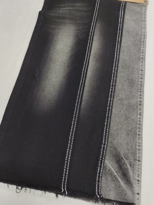 Beli 75% Katun 8.3oz Kain Denim Twill Berat Sedang Gaya HITAM/HITAM Stretch 12S Untuk Jeans Wanita online manufacture