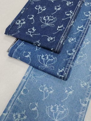 Beli Kain Denim Katun 60% Berat Sedang 10.8oz Super-Lembut dengan Cetakan Ceri untuk Jeans atau Rok Wanita online manufacture
