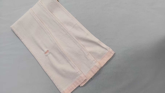 Beli Siro medium elastis 10.1oz Putih/Merah Putih dengan lebar penuh 178-180 cm Konstruksi 8.5+10×8/55/75 Kain Denim JSD3410-2 online manufacture