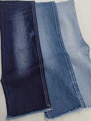 Beli TR 9.7oz Dark indigo with full width 180-182cm construction 10+10*12/55/75 Denim fabric  JSD3407 for jeans online manufacture