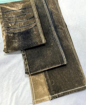 Beli 70% Katun Warna Kopi Kain Denim Berbulu 10.5oz Untuk Jaket Atau Celana Musim Gugur Musim Dingin online manufacture