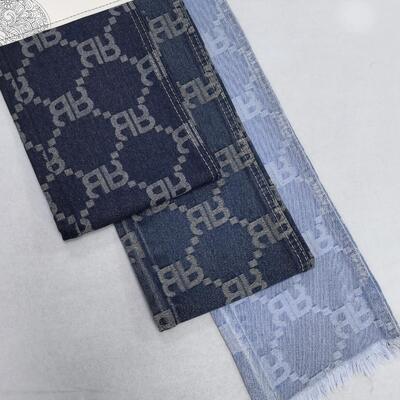 Beli RR Pola Biru Jacquard Cuci Kain Denim Untuk Pria Jeans Desain Khusus Di stok pembuatan online