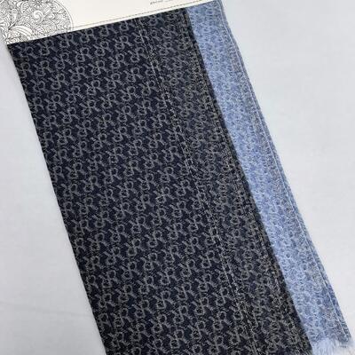 Beli Full of RR Pattern Jacquard Denim Fabric Cotton Polyester Berat menengah untuk desain khusus Pria Jeans pembuatan online