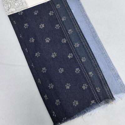Beli Kain Denim Jacquard Cakar Anjing Dicuci Biru Tua 10oz Bebas Stretch untuk Jeans Wanita atau Celana Anak-anak pembuatan online