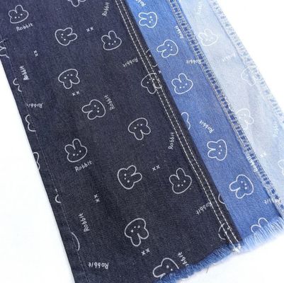 Anak-anak Jeans Jaket Kaos Cetak Kain Cantik Kelinci 6oz Denim