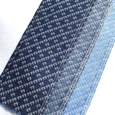 Bunga dan Strip Desain Kain Cetak Jacquard Non Elastic Denim 9.5oz 180cm 70' 71 