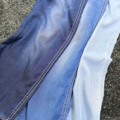 4.8oz Berat Ringan Kain Denim Lycell Spandex Stretch Biasa Biru Hitam