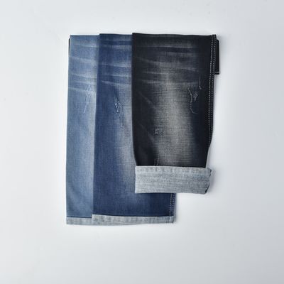 Kain katun polyester tahan penyusutan Spandex Stretch Denim QY024-1 11.3 oz