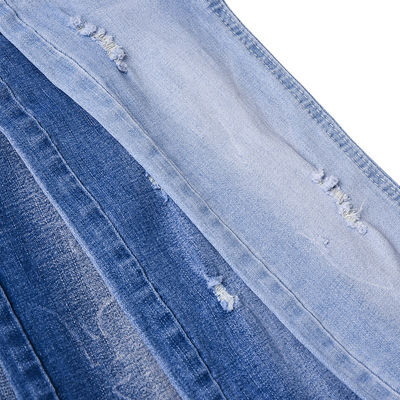 Kain Twill Baju Polyester Spandex Denim QY039-4 8.7Oz Untuk Pakaian