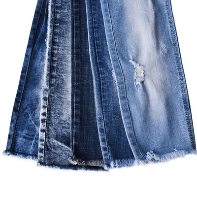 Polyester tahan penyusutan Spandex Stretch Baja Kain Denim 9.9oz