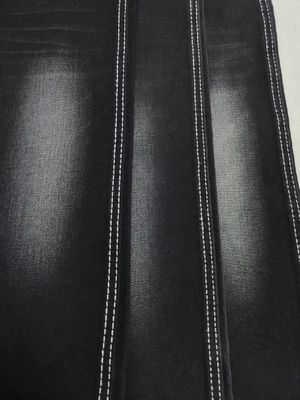 Kain Denim Siro Regang Lemah Penyusutan Rendah HITAM/HITAM Untuk Celana Jeans Pria